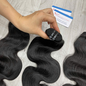 Vietnamese Human Hair Steam <b>Body</b> <b>Wave</b> Weft Hair Extensions Double Drawn Soft Natural Ready Stock - Product Image 2