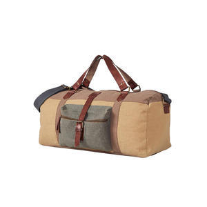 Sac de voyage en toile personnalisé avec logo, 7 pouces, sangles en cuir vert olive, fermeture éclair, sac de week-end écologique, léger et durable - Product Image 3