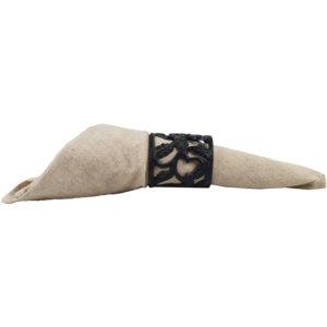Anneaux de serviette en laiton antique personnalisables et écologiques Zikra Handicrafts, perles en bois, porte-serviettes en jute pour table à manger, mariage - Product Image 6