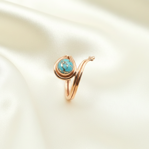Multi Copper Blue Copper Turquoise 925 Silver <b>Ring</b> Gold Plated Handmade Boho Gemstone <b>Open</b> <b>Ring</b> Women Fashion Jewelry Gift Her - Product Image 3
