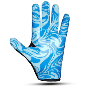 Custom OEM <b>Sticky</b> Grip Receiver Gloves Breathable Synthetic Leather <b>Hook</b> Loop Closure Unisex Sports American Football Gloves - Product Image 6
