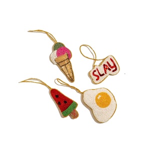 Fashionable Seed Beads Keychain Coin <b>Pouch</b> With Floral Embroidery Handmade Seed Beads Embroidery Keychain For Travel Coin - Product Image 2