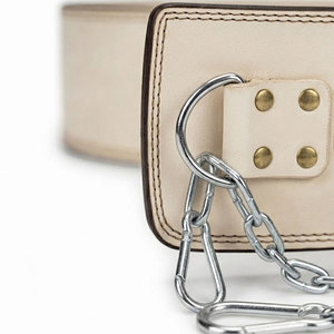 Ceinture de musculation en cuir véritable réglable avec chaîne lourde pour l'entraînement en force, les séances de gym et le développement musculaire - Product Image 2