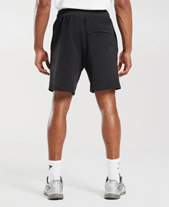 Shorts Bermuda en Coton Noir Uni pour Homme, Taille Mi-Haute avec Cordon de Serrage, Tissu Respirant pour Tenue Décontractée - Product Image 2