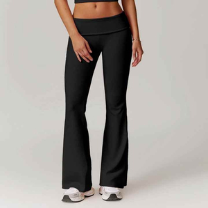 Best Design Women's High Waist <b>Leggings</b> Custom Logo 100% Quality Casual Comfortable Plain Dyed Breathable Spandex/Polyester - Product Image 4