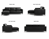 Luxuriöses Echtleder-Ecksofa mit Chaiselongue für Moderne Wohnzimmer, Villen und Heimeinrichtungen