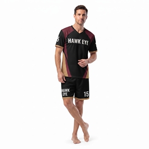 Conjunto de camiseta y pantalón corto de entrenamiento de fútbol personalizado para hombre, para adultos, 100% poliéster, ropa deportiva con diseño sublimado - Product Image 4