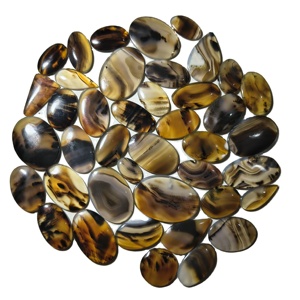 Cabochon ovale en agate naturelle, pierre précieuse en vrac pour la fabrication de bijoux, marque KHUSHI GEMS STONE, origine Rajasthan - Product Image 1