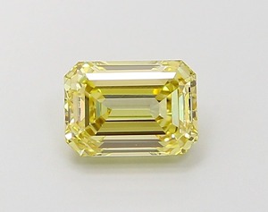 Diamant de laboratoire non monté 1,13 carat, jaune fantaisie, taille émeraude, CVD VS1 EX, polissage de haute qualité, pierre précieuse synthétique de qualité supérieure pour marque de bijoux - Product Image 1