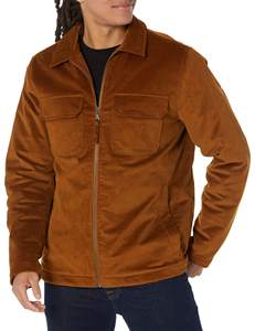 Cotton Men's Zipper Corduroy Casual Spring Bomber <b>Jacket</b> <b>Mandarin</b> <b>Collar</b> Yarn Dyed Long Sleeve - Product Image 5