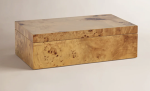 Caja de Joyería de Madera Hecha a Mano con Acabado Brillante, Chapa de Madera de Burl, Caja de Almacenamiento Rectangular Grande con Bisagras para Relojes - Product Image 5