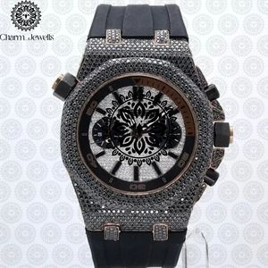 Montre de luxe pour homme Charm Jewells, boîtier en acier inoxydable, verre cristal, cadran 40 mm, bracelet 20 cm, mouvement mécanique, étanche 10 bars - Product Image 3