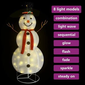 6 ft tessuto di lusso LED di natale pupazzo di neve figura di illuminazione decorativa - Product Image 3