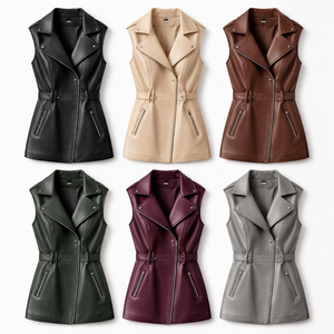 Chalecos Largos de Cuero para Mujer al por Mayor - Chaquetas de Primera Calidad, Proveedor Mayorista de Chalecos de Cuero Personalizados OEM para Mujer - Product Image 5