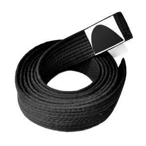 Cinturón de BJJ Negro 100% Poliéster con Logotipo Personalizado, Unisex, para Adultos, Entrenamiento de Artes Marciales, Ropa Deportiva Resistente - Product Image 1