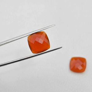 Coussin en cornaline fait à la main Checker Cut Sculpture fantaisie bonne qualité cornaline orange pierre précieuse calibrée en vrac au prix d'usine - Product Image 3