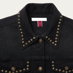 Veste en jean surdimensionnée pour homme, la plus vendue, sur mesure, col montant, logo frontal, 100 % coton, dernier design, prix abordable, veste d'hiver - Product Image 3