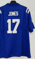 Ventes en gros de maillots de football américain de haute qualité et bon marché, broderie, Indianapolis 17 Daniel Jones, short de match d'équipe, 100% polyester
