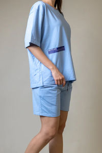 Conjuntos de Camiseta y Pantalones Cortos Casuales Extra Grandes, 100% Fibra de Bambú, Lavado Ácido, Unisex, Alta Calidad - Product Image 3