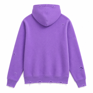 Vente en gros de sweats à capuche zippés de haute qualité, épais, effet usé, pour hommes et femmes, couleur rose délavée à l'acide, fermeture éclair intégrale, style streetwear - Product Image 2