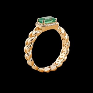 Anillo de Compromiso y Boda con Esmeralda Verde Cultivada en Laboratorio, Oro de 18K, Certificado IGI, Joyería de Lujo para Mujer - Product Image 3