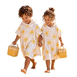 Poncho bébé unisexe 100% coton personnalisable, doux, respirant, à capuche, léger, confortable pour tous les jours - Product Image 1