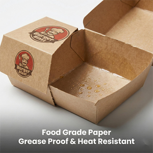 Juego de Empaques Personalizados para Hamburguesas, Cajas para Comida Rápida Resistentes a la Grasa con Logotipo Impreso en UV, Bolsas Desechables para Llevar, Vasos para Papas Fritas, Caja para Pollo - Product Image 4