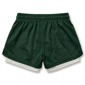 กางเกงกีฬาขาสั้นแบบตาข่าย 2 in 1 น้ำหนัก 150GSM พร้อมซับในรัดรูป เอวยางยืด รับผลิตตามแบบ (OEM) ขายส่ง MOQ ต่ำ - Product Image 2