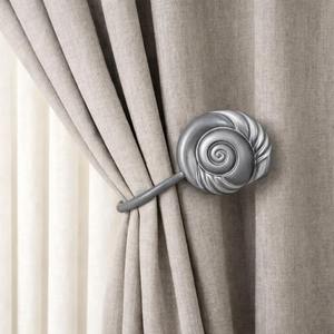 Sujetador de cortinas decorativo con diseño de caracol dorado, elegante soporte de pared para cortinas, para una decoración elegante de ventanas del hogar. - Product Image 3