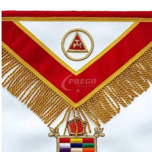 ผ้ากันเปื้อนหนังวินเทจสำหรับพระสงฆ์ยศสูง รุ่นรอยัลอาร์ช แคปเตอร์ - ผ้ากันเปื้อนกำมะหยี่สีแดงสำหรับเครื่องราชอิสริยาภรณ์ - Product Image 2