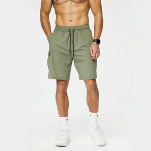 Shorts de sport cargo pour hommes, séchage rapide, multi-poches, cordon de serrage, taille élastique, pour entraînement et course à pied, vente en gros - Product Image 2
