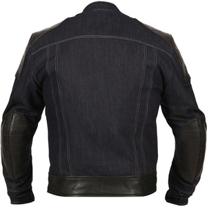 Blouson moto en jean pour homme, col montant, fermeture éclair, respirant, style motard, pour l'automne - Product Image 4