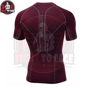Camiseta Deportiva Ajustada de Color Rojo Sólido, Hecha en Pakistán, de la Mejor Calidad, Ecológica, de Secado Rápido, 180g, Manga Corta, Spandex - Product Image 2