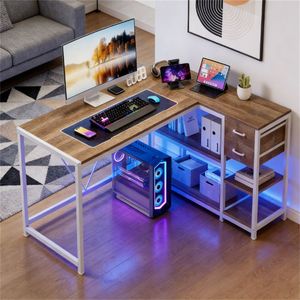 Space-Saving L-Shaped Corner Computer <b>Desk</b> with Storage <b>Study</b> <b>Desk</b> - Product Image 4