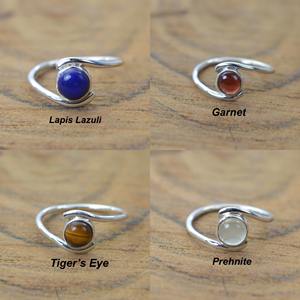 Anillo de Plata de Ley 925 de Alta Calidad con Piedras Preciosas, Lapislázuli, Rubí, Turquesa, Anillo con Piedra Preciosa Redonda de 7 mm para Mujer, Joyería Fina - Product Image 3