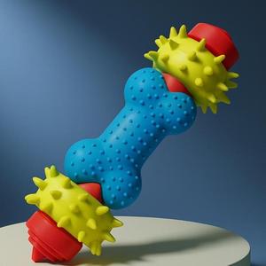 ของเล่นเคี้ยวพลาสติกทนทานยี่ห้อ Yommy ขนาด 18 ซม. รูปทรงกระดูกมีหนาม ของขวัญสุดเซอร์ไพรส์สำหรับสุนัขพันธุ์ปอมเมอเรเนียน ของเล่นสัตว์เลี้ยง - Product Image 1