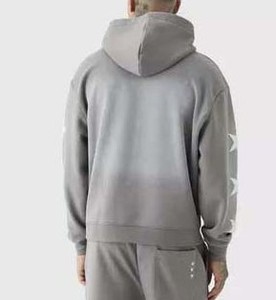 Ensemble de survêtement gris à capuche pour homme, sweat-shirt et pantalon de jogging en coton imprimé, streetwear décontracté à manches longues, collection automne, imprimé en relief pour homme - Product Image 2