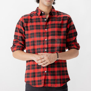 เสื้อเชิ้ตผ้าแฟลนเนลผู้ชาย แขนยาว ผ้าฝ้าย นุ่มสบาย ลายตาราง ติดกระดุม ใส่ทำงานกลางแจ้ง แฟชั่นทันสมัย - Product Image 2