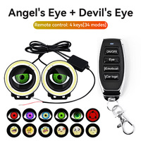 TCYATO Phares LED de Voiture 3,5 Pouces Modifiés, Feux Anti-Brouillard Avant Dynamiques, Yeux d'Ange et Yeux de Diable, 82 Modes, Contrôle par Application, pour Voitures