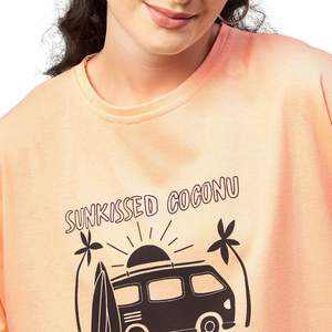 Camiseta Casual Ecológica para Mujer con Estampado Gráfico Personalizado, de Algodón, Manga Corta, Cuello Redondo, Estampado de Cactus, Corte Regular, Venta al Por Mayor OEM - Product Image 5