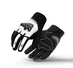 Gants de moto universels en cuir, à doigts entiers, compatibles écran tactile, imperméables, respirants, pour motards de course, avec fermeture auto-agrippante - Product Image 2
