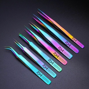 Pinzas para Extensión de Pestañas RMI Plain Grip Precision 7, 10 mm, Acero Inoxidable Japonés de Alta Calidad, Multi Plasma - Product Image 2