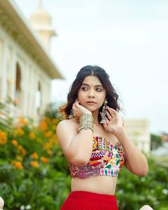 Traditional Orange <b>Navratri</b> Lehenga Choli with Black Printed Dupatta | Designer Gujarati <b>Garba</b> <b>Dress</b> for Women - Product Image 2