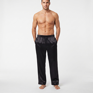 Vêtements de nuit légers avec poches latérales, vêtements décontractés d'été, pantalon de pyjama pour homme, vêtements de nuit en satin de soie de haute qualité - Product Image 1
