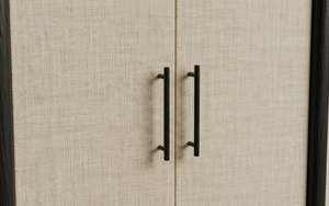 Buffet moderne à 2 portes en chêne massif pour salon - Rangement résistant à l'eau avec design minimaliste - Product Image 6