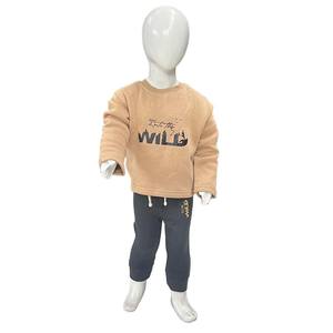 Ensemble de survêtement unisexe pour enfants en coton, avec logo personnalisé, pull et pantalon de jogging en molleton bouclette, style décontracté 2 pièces, vêtements pour garçons et filles - Product Image 1