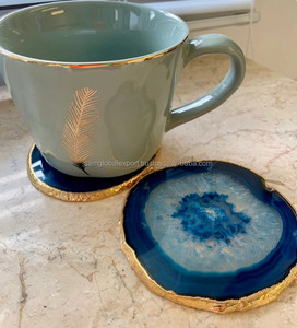 2025 Custom Eco-Friendly Natural Polished <b>Agate</b> Antique Imitation Design <b>Coaster</b> Craft Unique Stylish Colorful Tabletop - Product Image 2