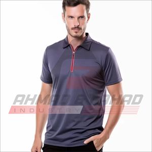 <span class=keywords><strong>เสื้อ</strong></span>โปโลแขนสั้นสีขาวสำหรับผู้ชาย แต่ง<span class=keywords><strong>ขอบ</strong></span>สี<span class=keywords><strong>แดง</strong></span>กรมท่า ปิดด้วยซิป ผ้าถักโพลีเอสเตอร์ระบายอากาศได้ดี เหมาะสำหรับใส่ลำลองในฤดูร้อน - Product Image 6