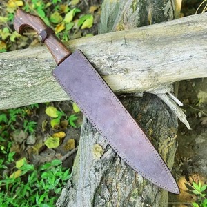 Couteau de chasse personnalisé en acier carbone forgé à la main, lame à pointe tombante, manche en bois, lame fixe non réglable, usage extérieur - Product Image 4