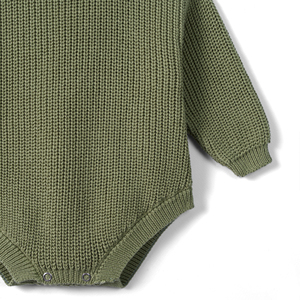 Mameluco Tejido para Bebé Niño, 100% Algodón Ecológico, Color Sólido, Botones YKK, Mono de Invierno para Bebé, OEM, ODM, Empaque Personalizado - Product Image 4